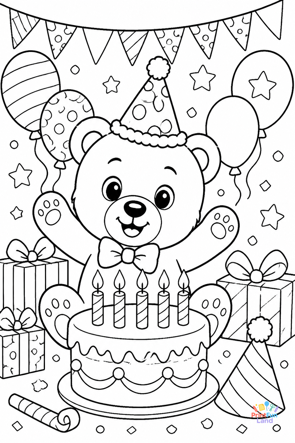 Birthday Coloring Pages for Preschoolers printable page 3