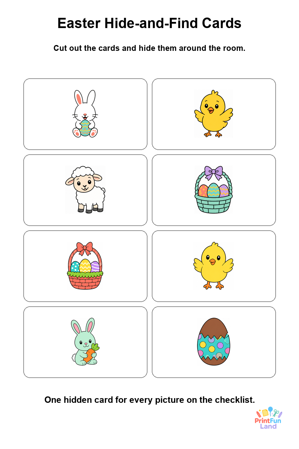 Easter Scavenger Hunt for Preschoolers printable page 2