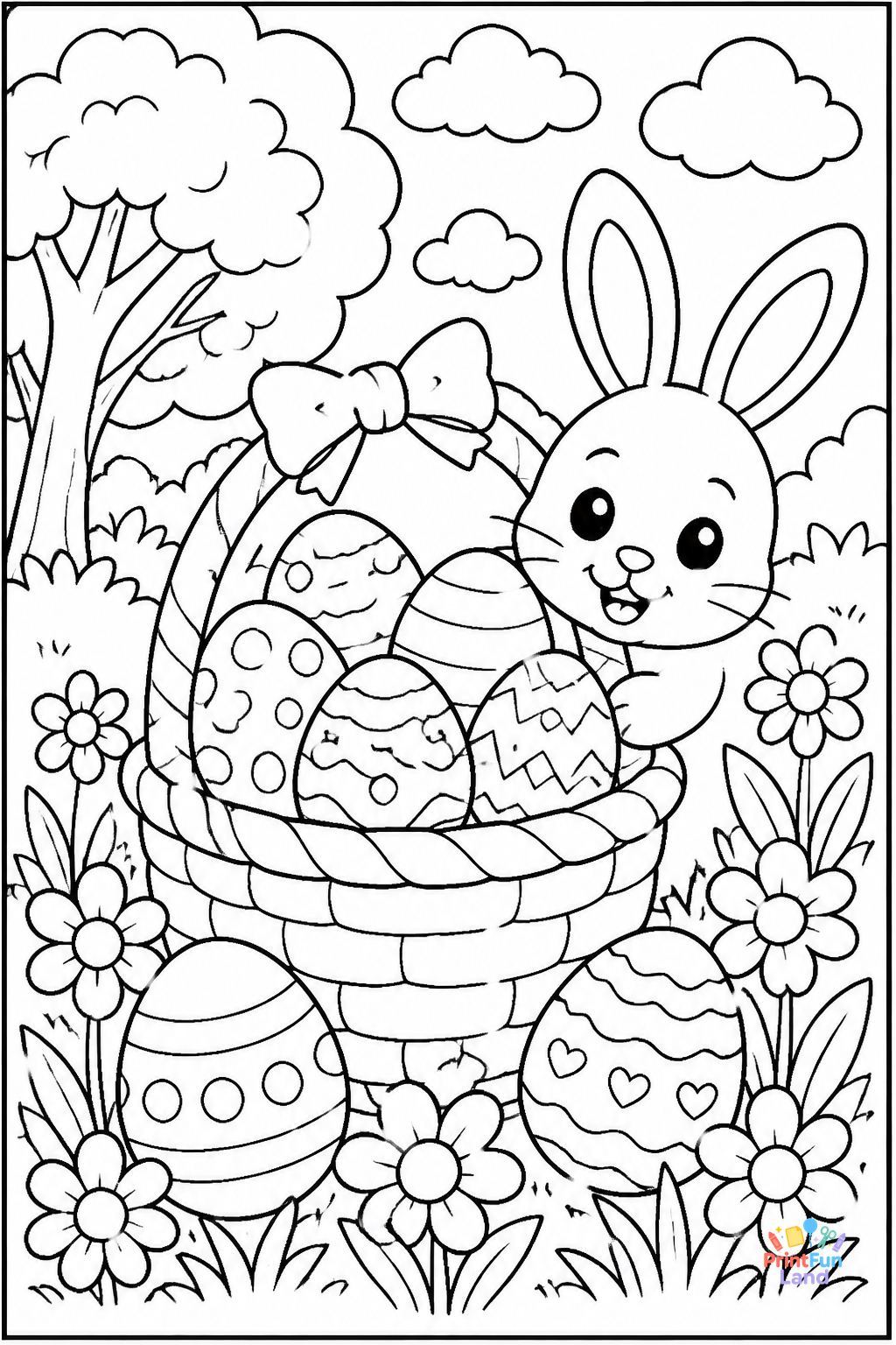Easter Eggs Coloring Pages for Preschoolers printable page 11