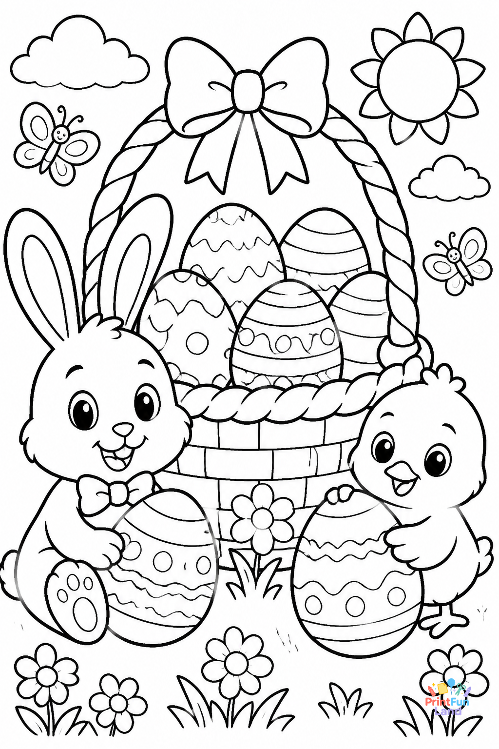 Easter Eggs Coloring Pages for Preschoolers printable page 3