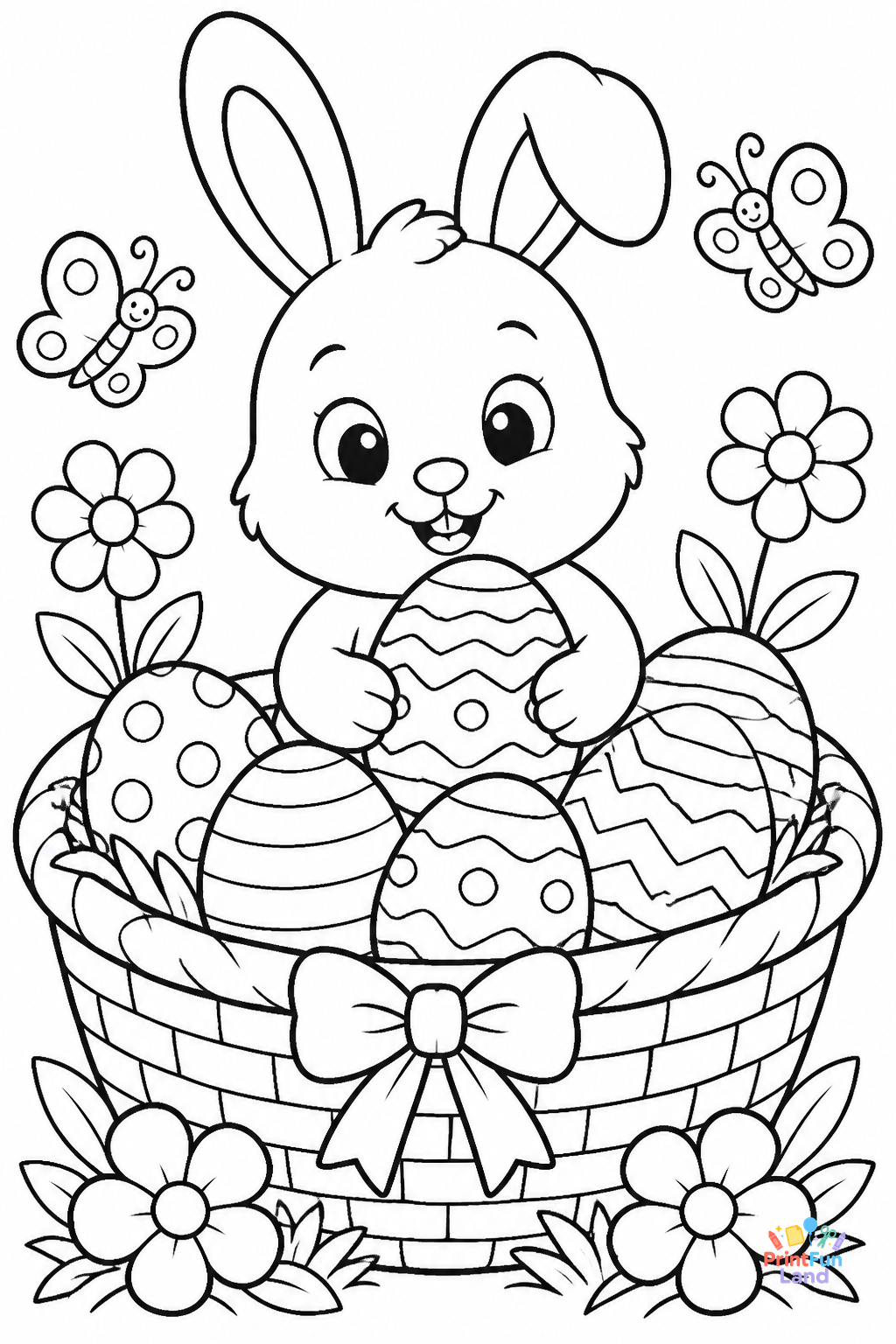 Easter Eggs Coloring Pages for Preschoolers printable page 1