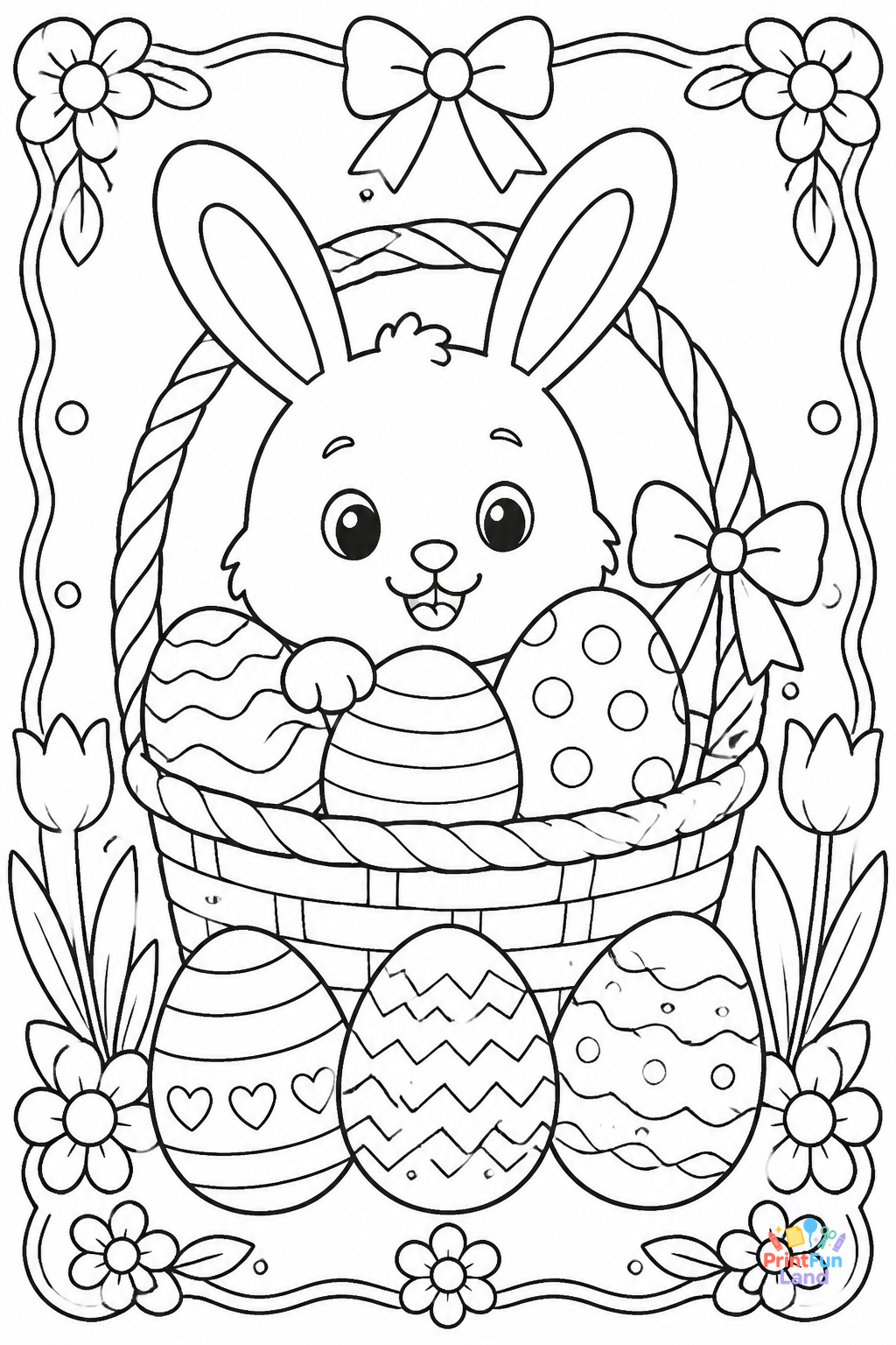 Easter Eggs Coloring Pages for Preschoolers printable page 2