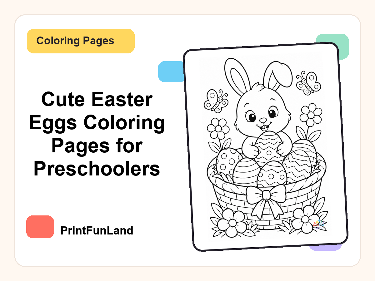 Easter Eggs Coloring Pages for Preschoolers printable preview