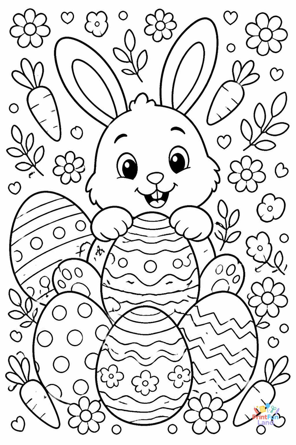 Easter Eggs Coloring Pages for Preschoolers printable page 10