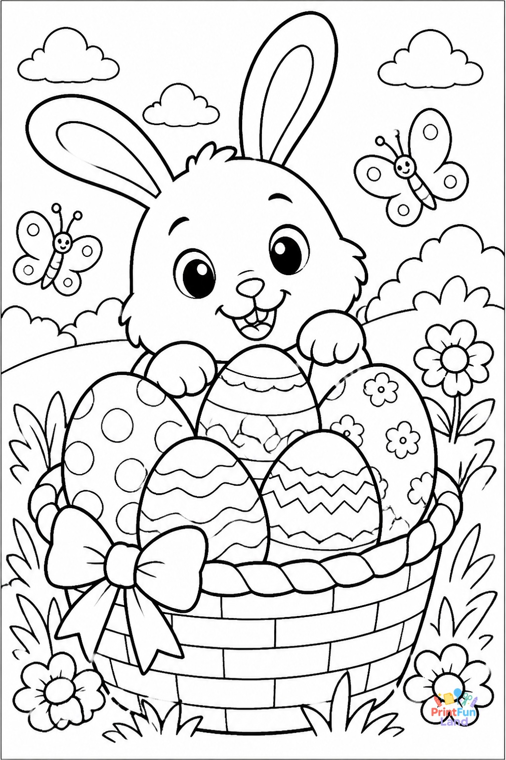 Easter Eggs Coloring Pages for Preschoolers printable page 9