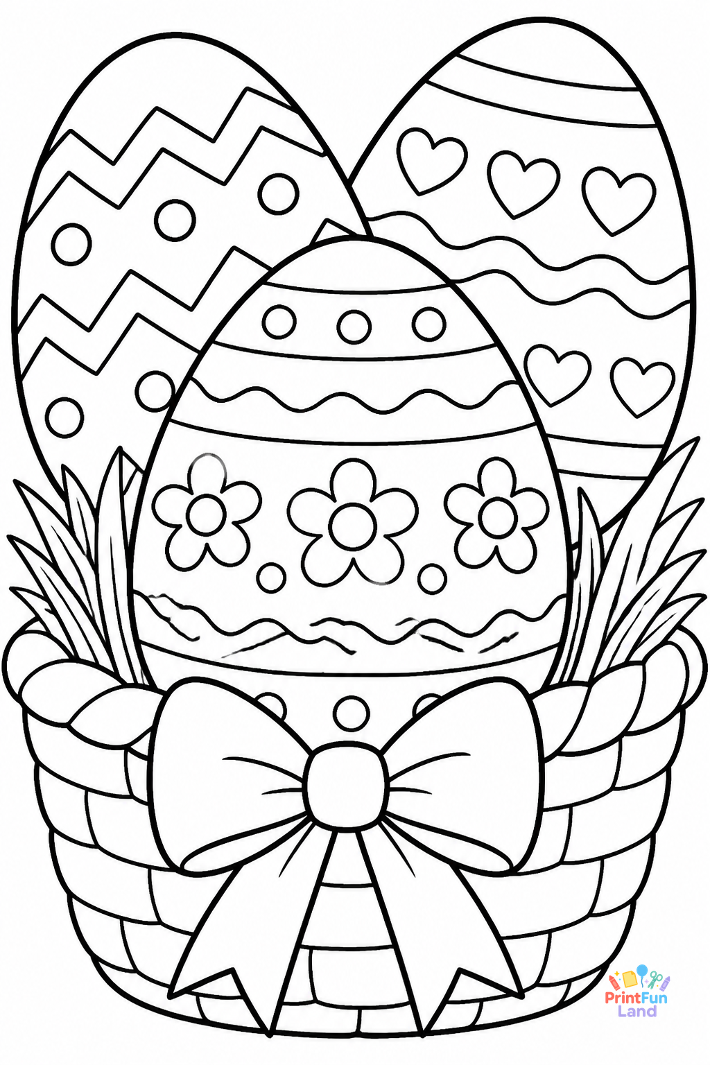 Easter Eggs Coloring Pages for Preschoolers printable page 6