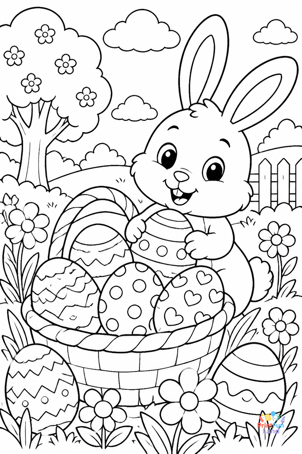 Easter Eggs Coloring Pages for Preschoolers printable page 5