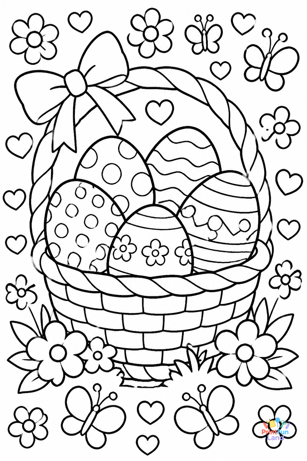 Easter Eggs Coloring Pages for Preschoolers printable page 4