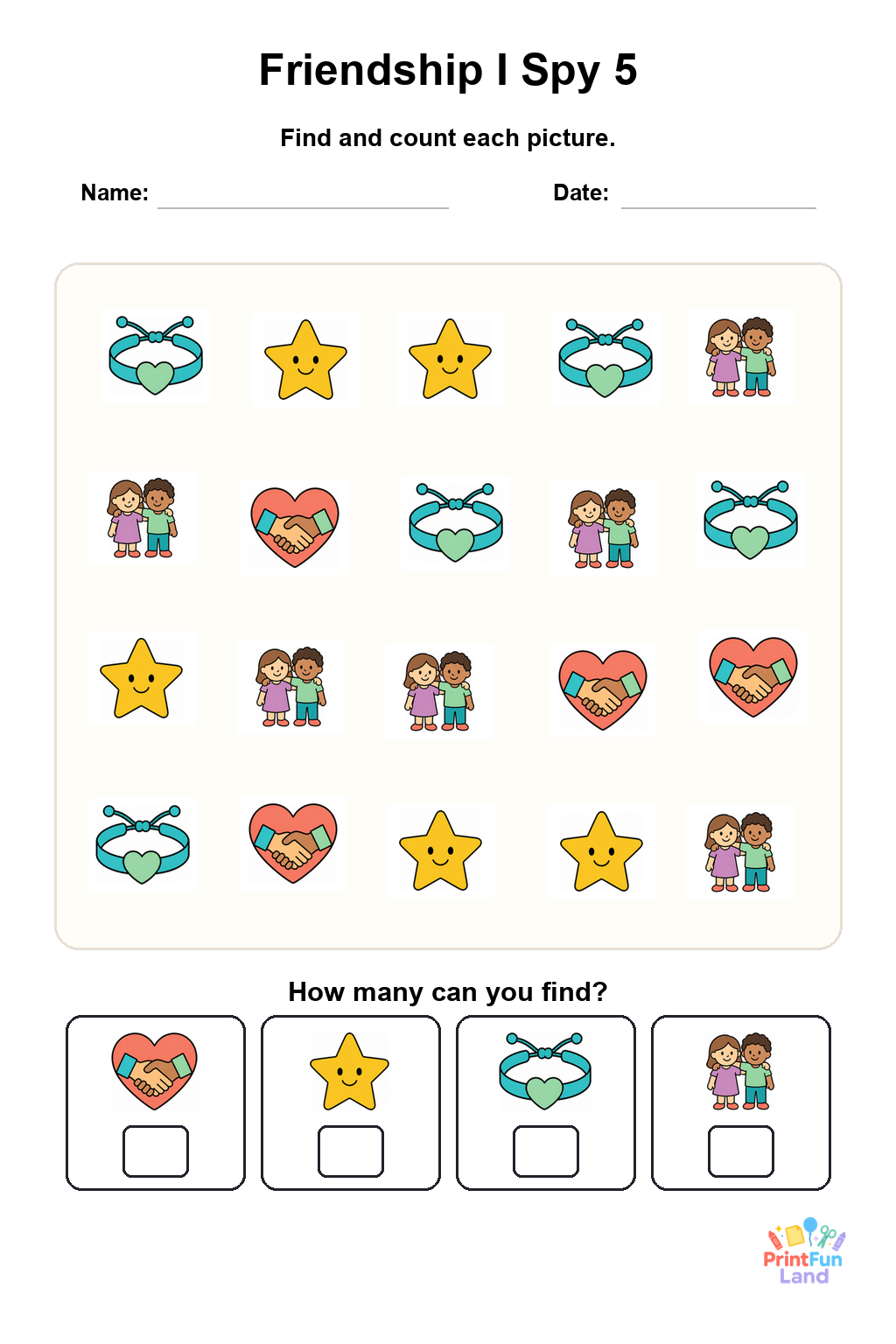Friendship I Spy for Preschoolers printable page 5