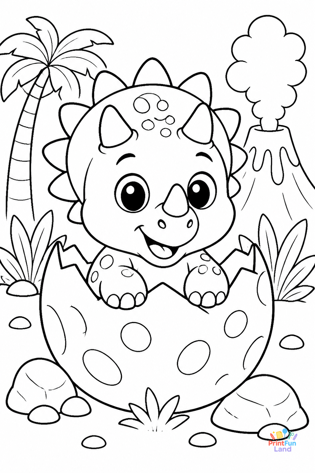 Baby Dinosaurs Coloring Pages for Preschoolers printable page 1