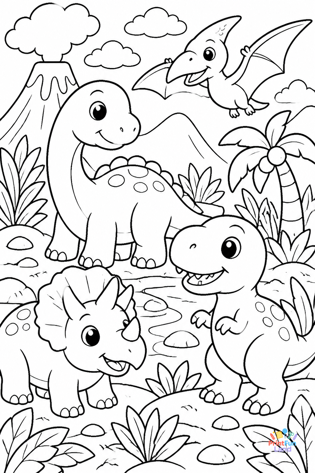 Baby Dinosaurs Coloring Pages for Preschoolers printable page 5