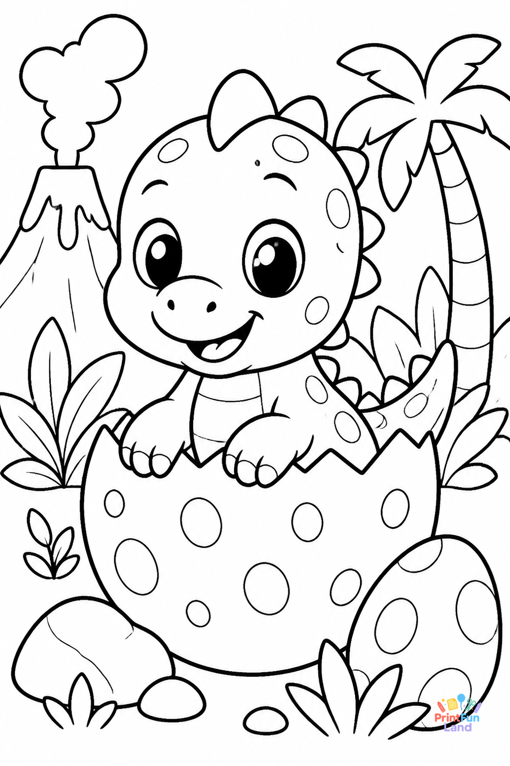 Baby Dinosaurs Coloring Pages for Preschoolers printable page 7