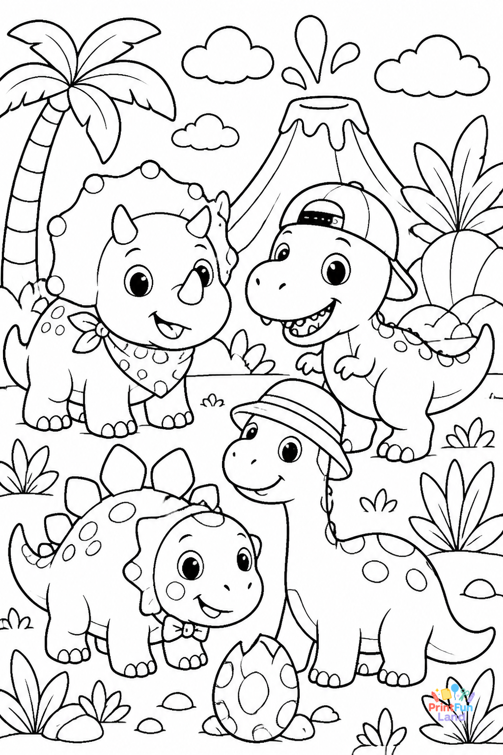 Baby Dinosaurs Coloring Pages for Preschoolers printable page 9