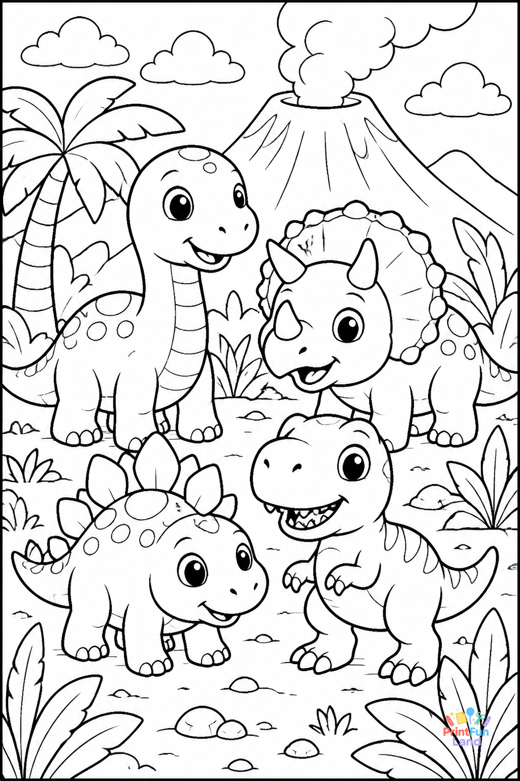 Baby Dinosaurs Coloring Pages for Preschoolers printable page 11
