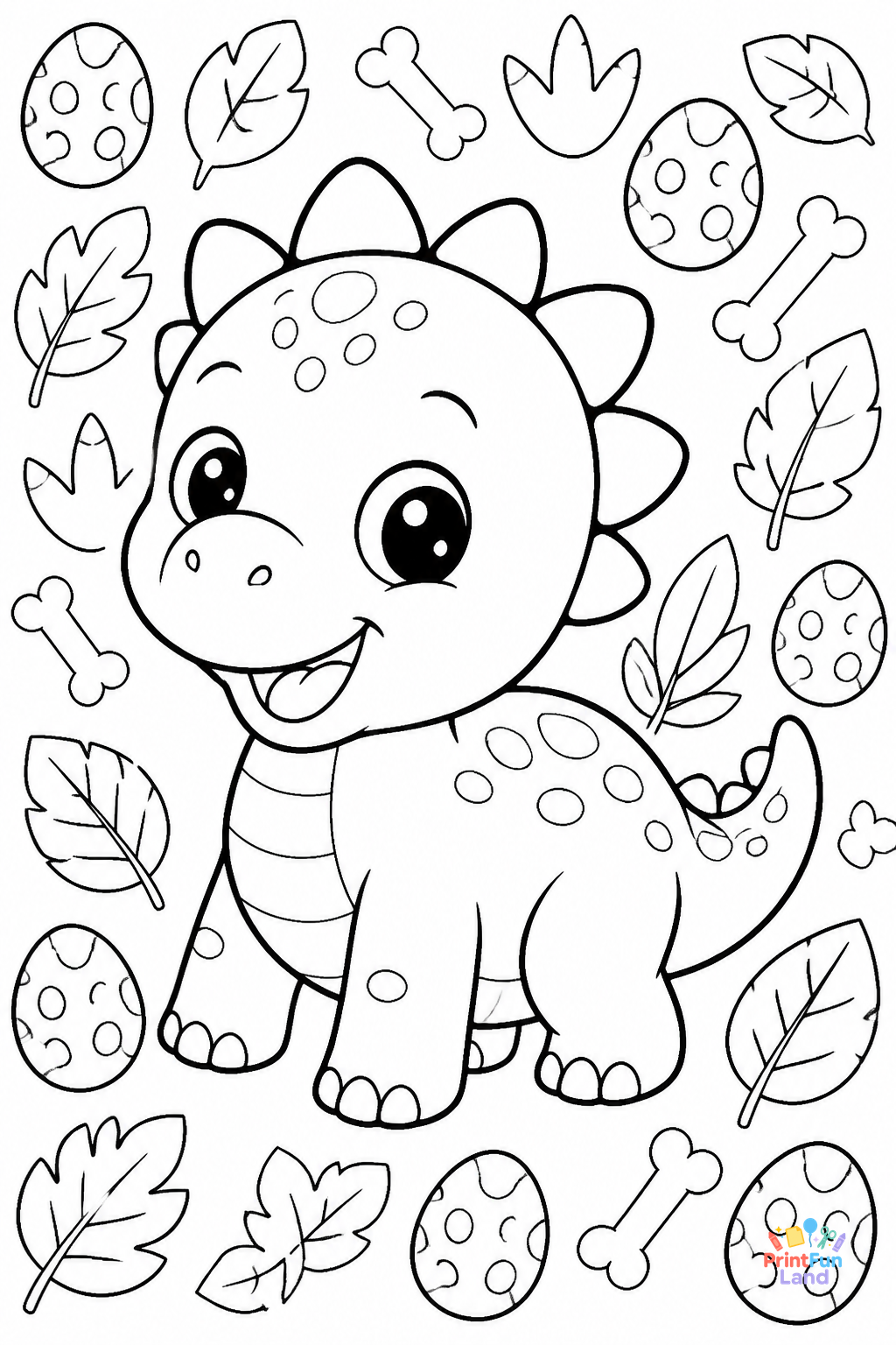 Baby Dinosaurs Coloring Pages for Preschoolers printable page 10