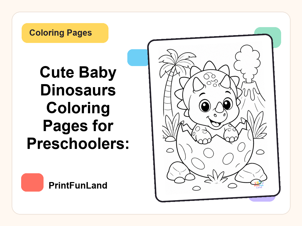 Baby Dinosaurs Coloring Pages for Preschoolers printable preview
