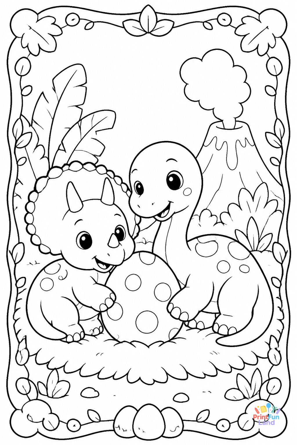 Baby Dinosaurs Coloring Pages for Preschoolers printable page 8