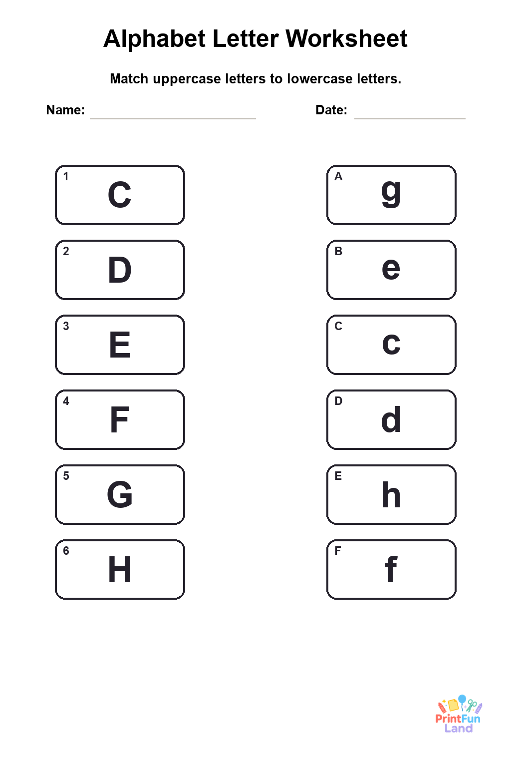 Alphabet Worksheets for Preschoolers printable page 8