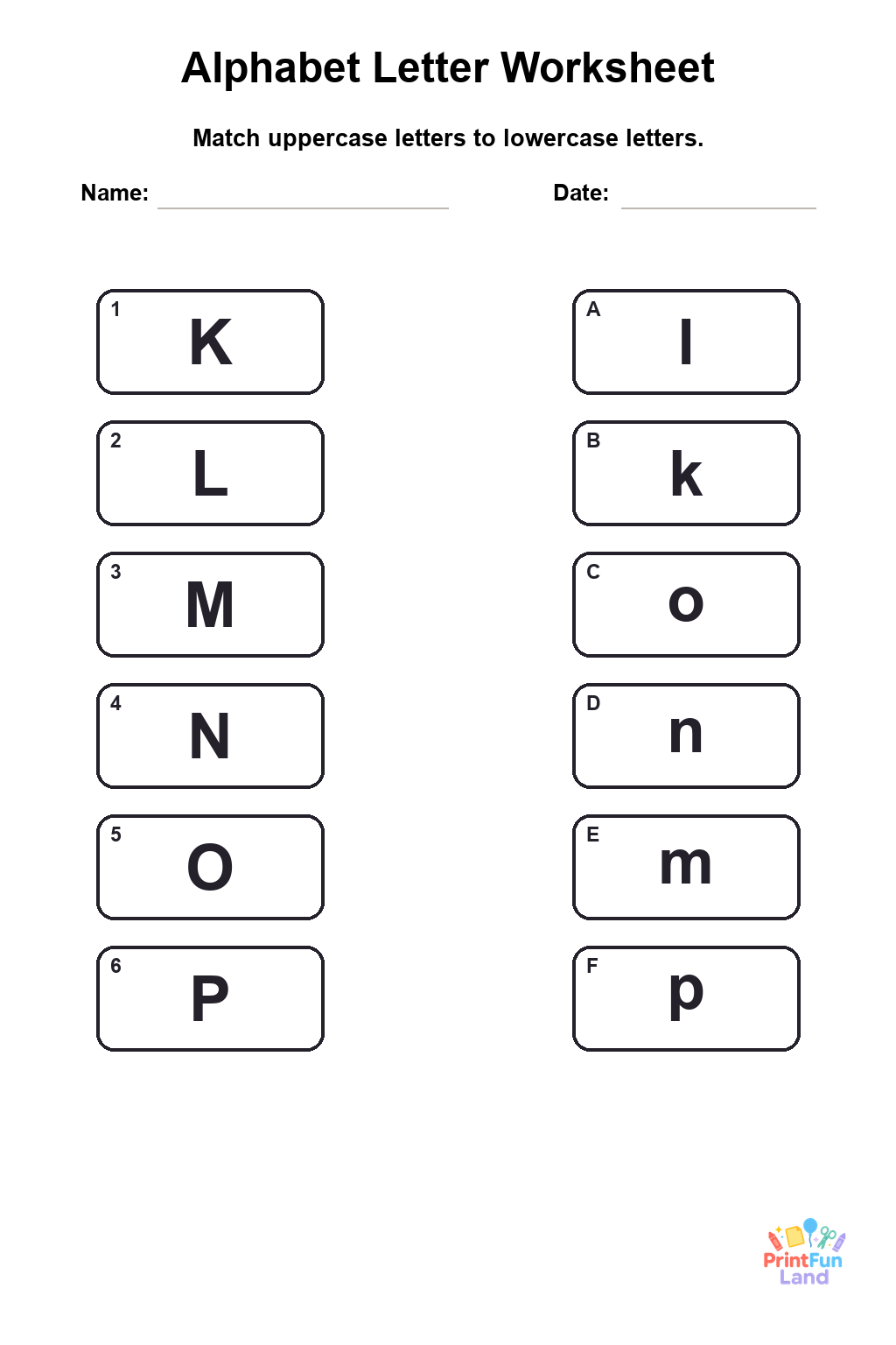 Alphabet Worksheets for Preschoolers printable page 6