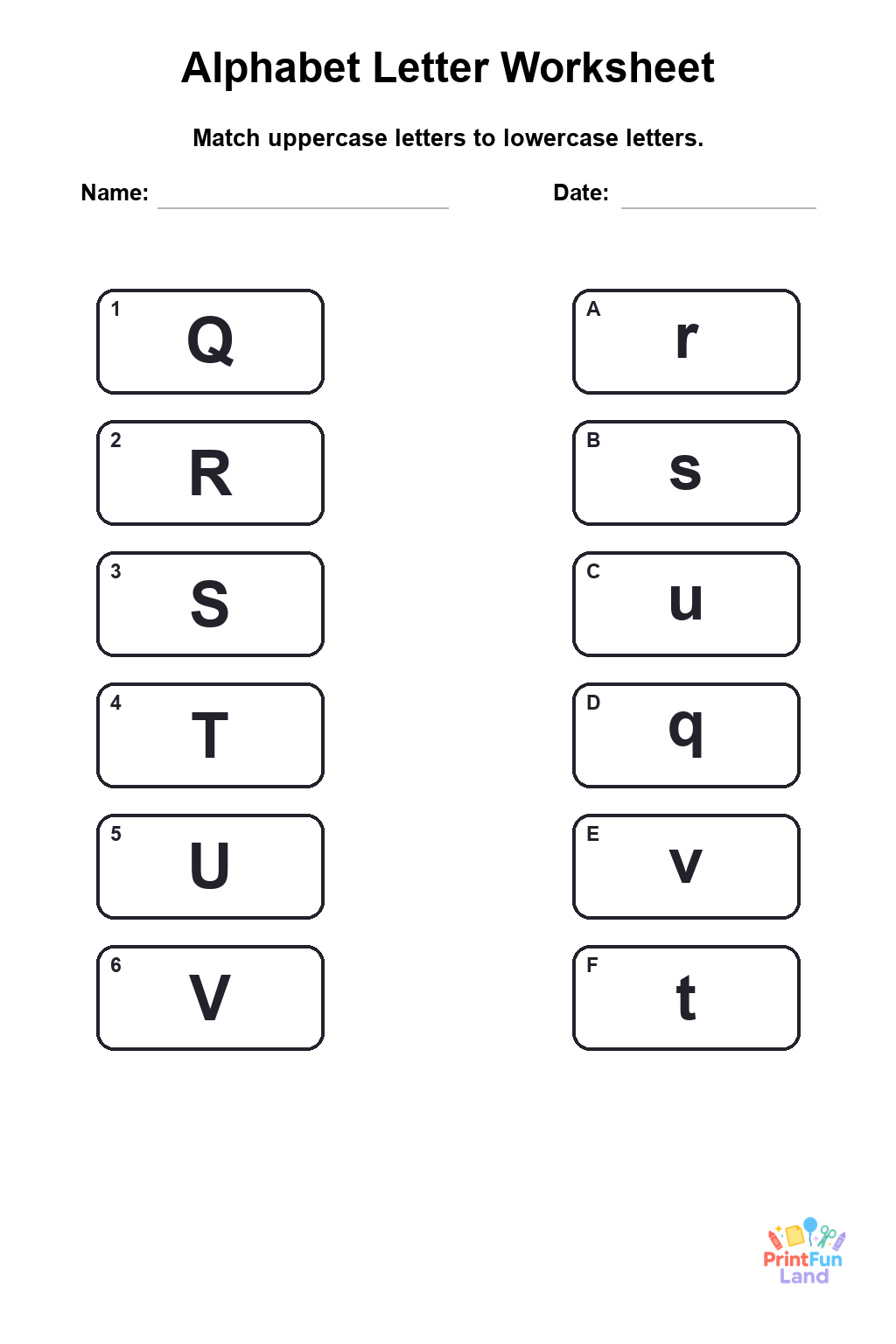 Alphabet Worksheets for Preschoolers printable page 7