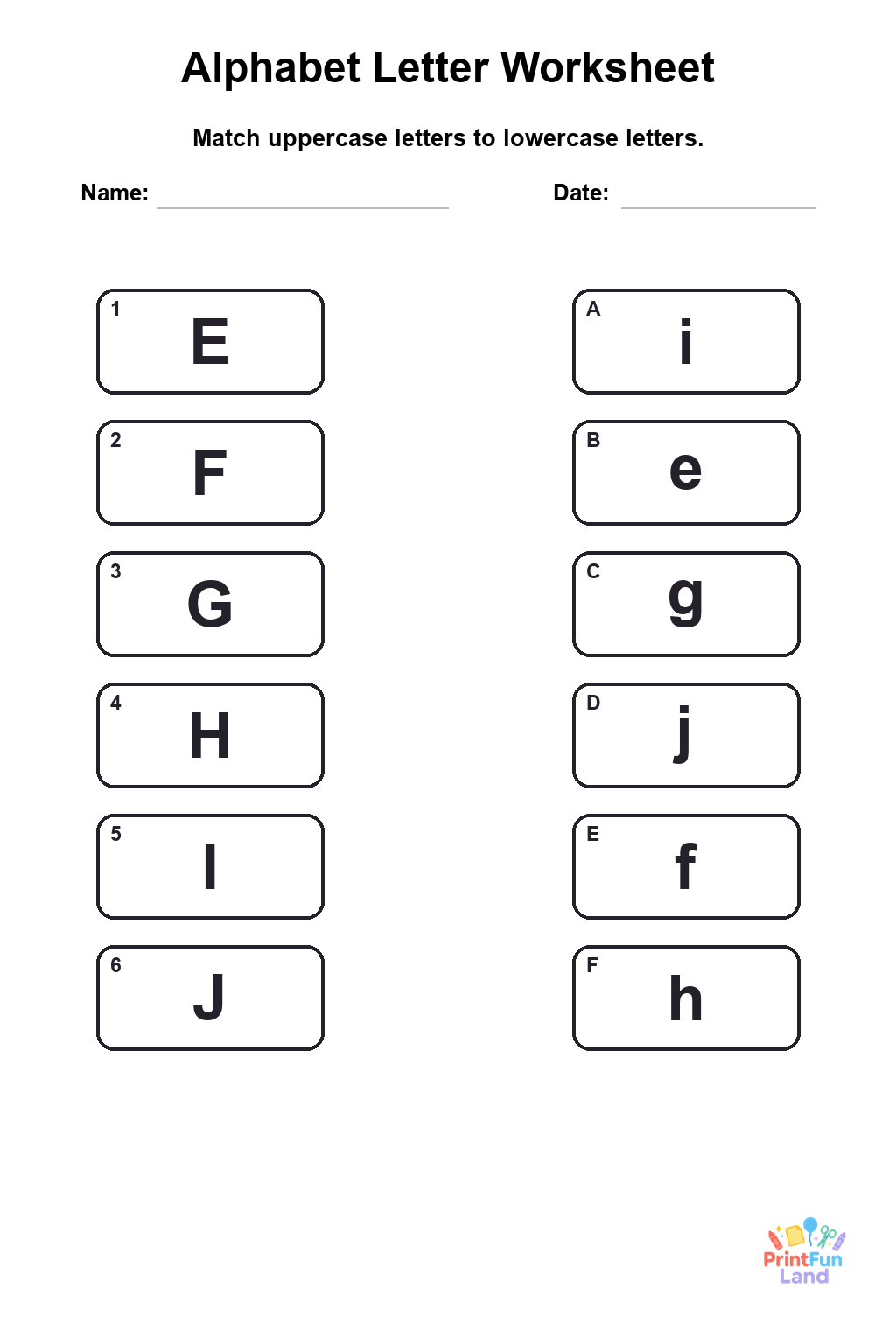 Alphabet Worksheets for Preschoolers printable page 5