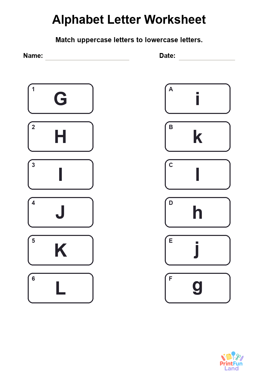 Alphabet Worksheets for Preschoolers printable page 2