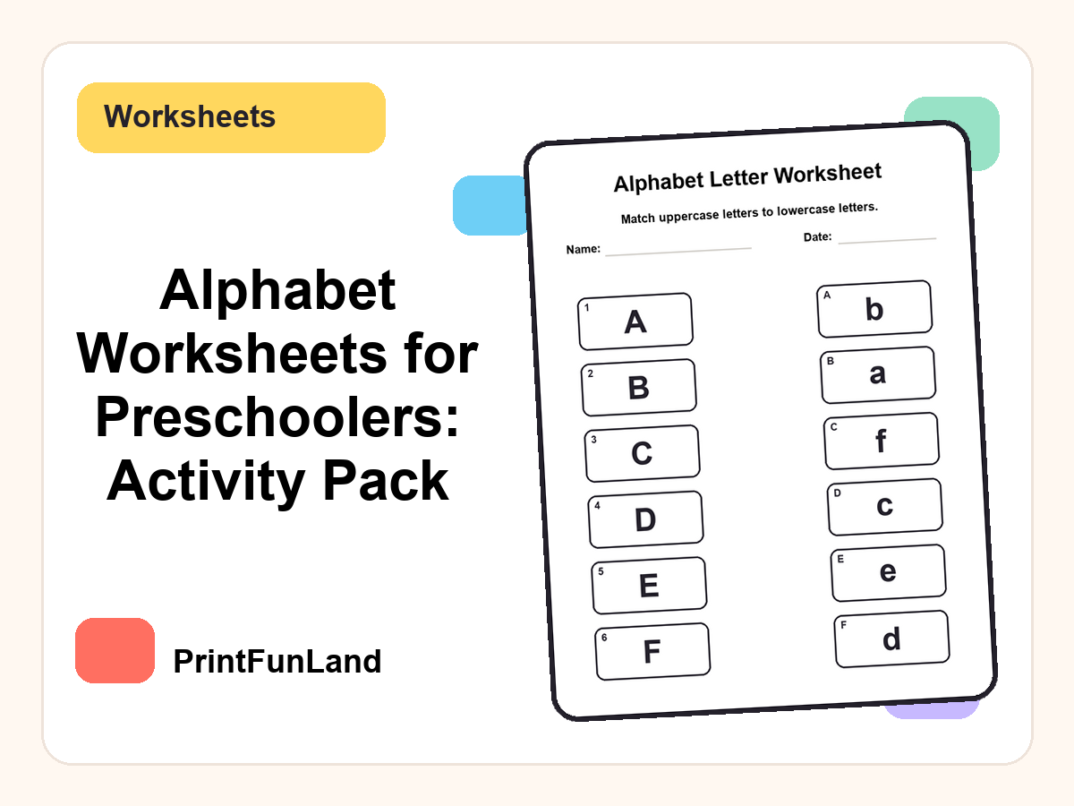 Alphabet Worksheets for Preschoolers printable preview