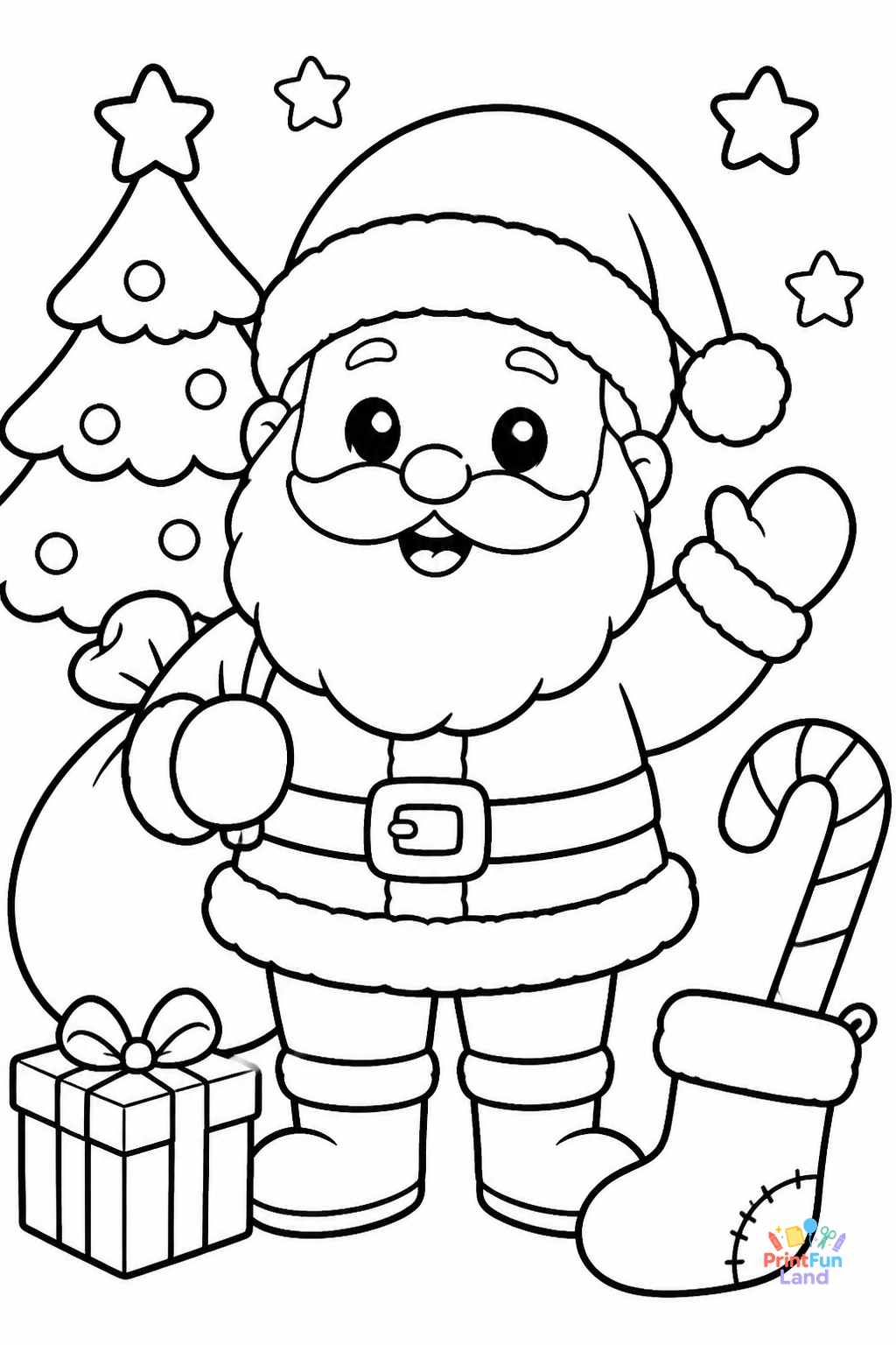 Christmas Coloring Pages for Preschoolers printable page 1