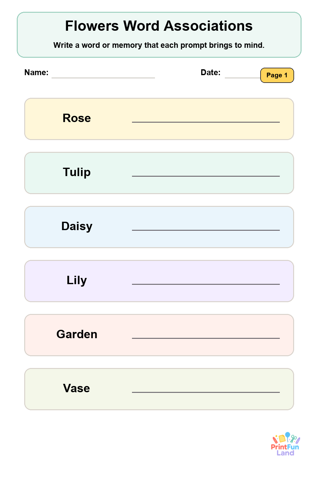 Flowers Senior Activity for Active Seniors printable page 1