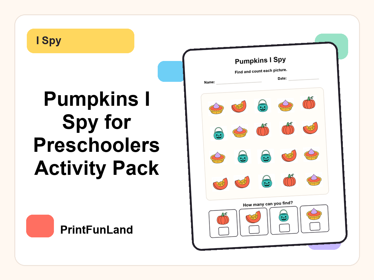 Pumpkins I Spy for Preschoolers printable preview