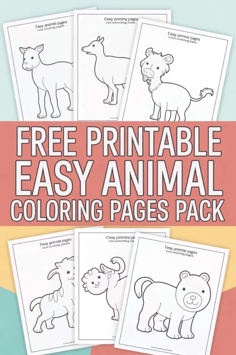15 Easy Animal Coloring Pages (Free Printable Pack!)