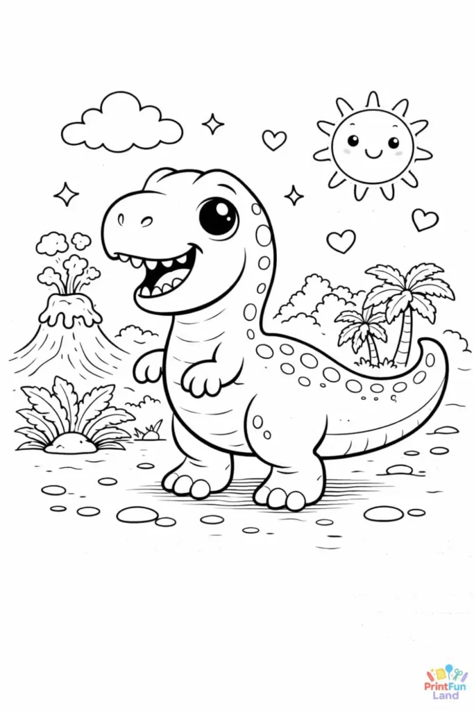 Smiling cartoon dinosaur