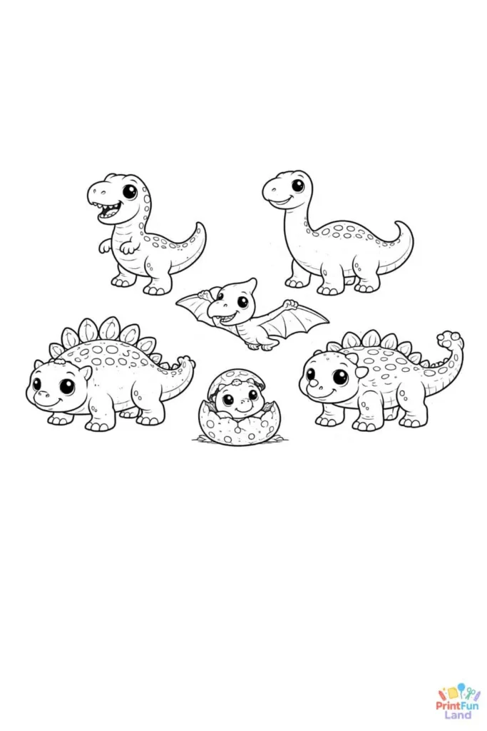 Simple dinosaur outlines