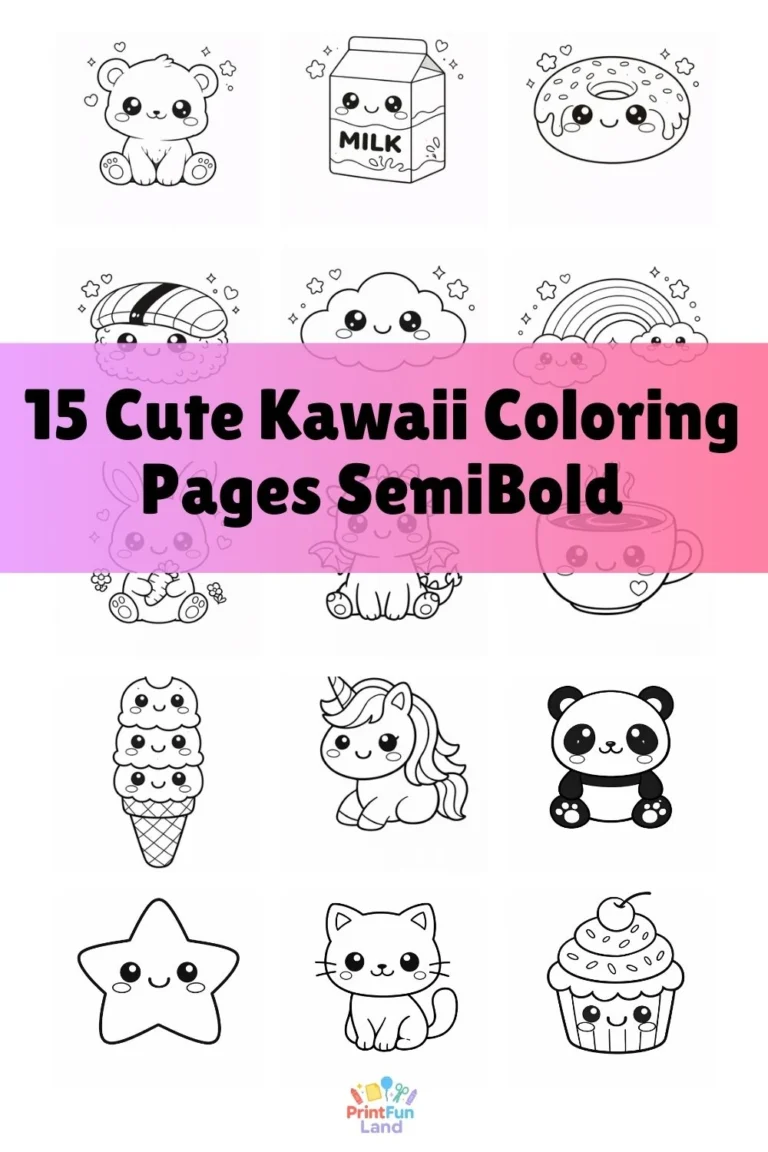 15 Cute Kawaii Coloring Pages (Free Printable Pack!)