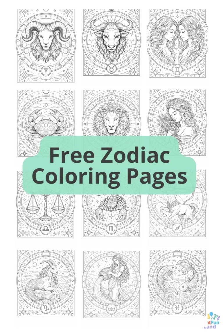 Free Zodiac Coloring Pages (Detailed Celestial Designs)