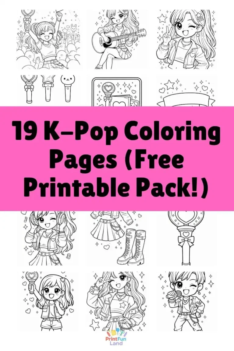 19 K-Pop Coloring Pages (Free Printable Pack!)
