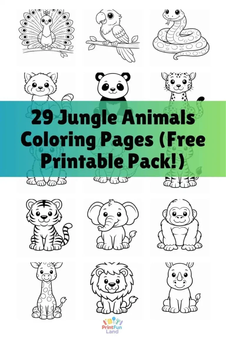29 Jungle Animals Coloring Pages (Free Printable Pack!)