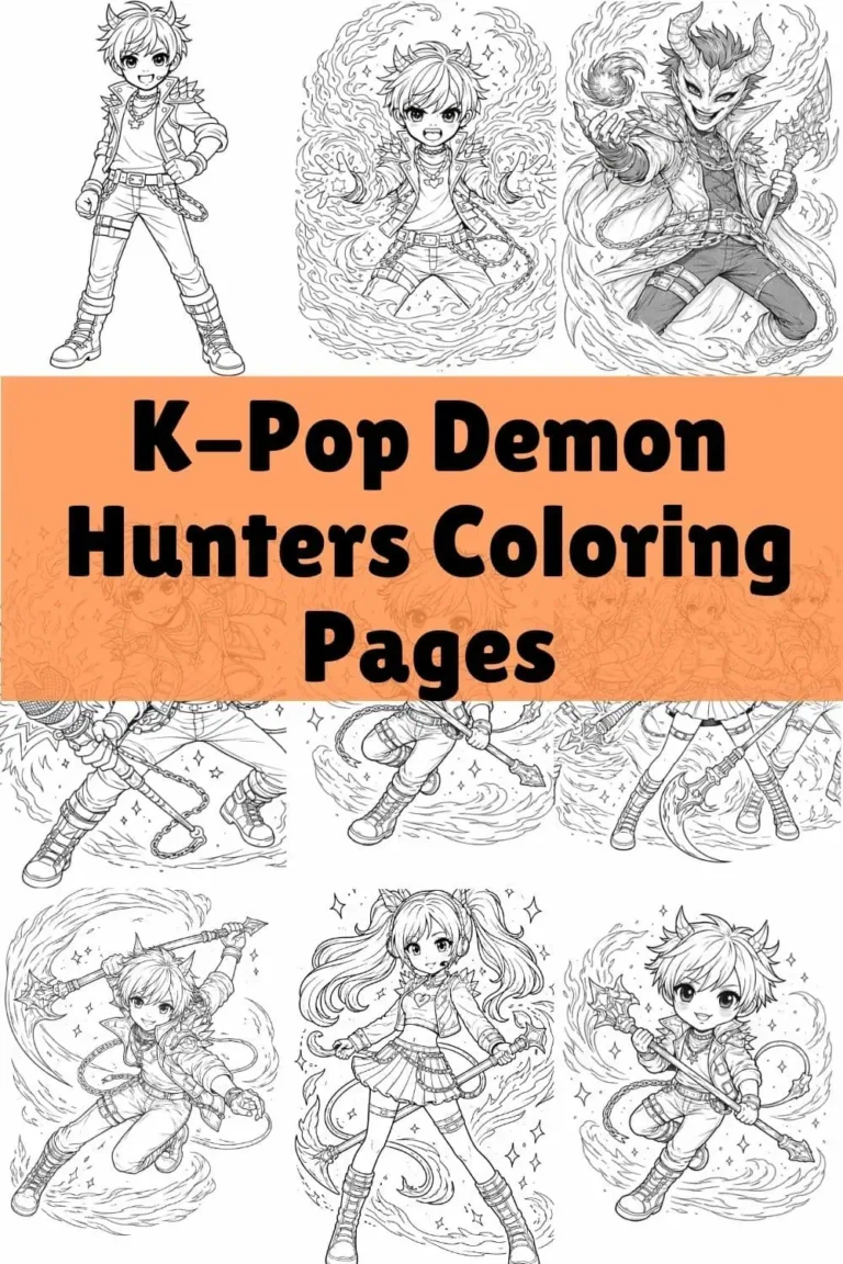 K-Pop Demon Hunters Coloring Pages (Free Printable Pack)