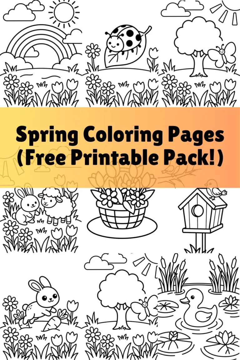 Spring Coloring Pages (Free Printable Pack!)